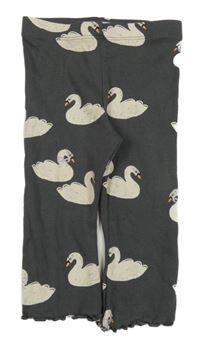 Šedé žebrované tepláky s labutěmi Primark