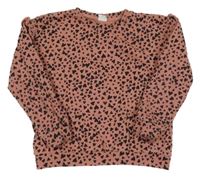 Růžová oversize mikina se srdíčky a volánky Lindex