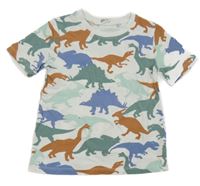Bílé tričko s dinosaury H&M