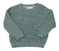 Zeleno-bílý melírovaný svetr Primark