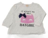 Bílé triko s Batgirl a nápisem