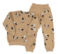 2Set - Světlehnědá silnější oversize mikina s Minnie + tepláky Zara