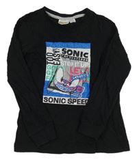 Černé pyžamové triko se Sonicem 
