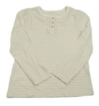 Smetanovo-zlaté pruhované triko s volánky George