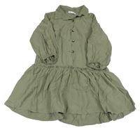 Khaki šaty s límečkem ZARA