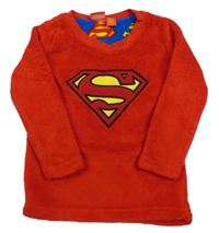 Červená plyšová pyžamová mikina se znakem Supermana Rebel