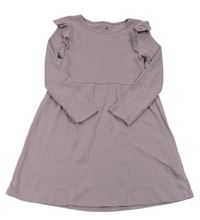 Starofialové žebrované šaty s volánky H&M