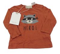 Nové - rezavé triko s mývalem Zara