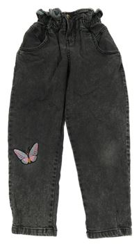 Tmavošedé paper bag rifle s motýlkem 