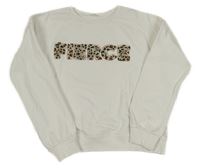 Bílá crop mikina s nápisem MANGO