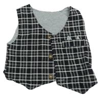 Černo-bílá kostkovaná slavnostní vesta