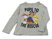 Šedé melírované triko s PAW PATROL C&A