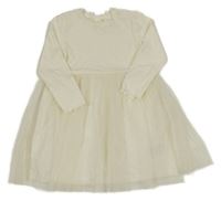 Smetanové šaty s tylem H&M