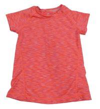 Křiklavě korálovo-fialové melírované sportovní tričko H&M