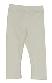 Bílé žebrované legíny SHEIN