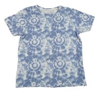 Modro-bílé batikované tričko PRIMARK