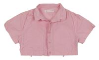 Světlerůžová crop halenka ZARA