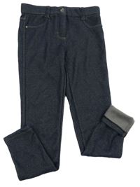 Tmavomodré zateplené tregíny riflového vzhledu YIGGA