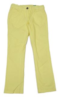 Žluté plátěné skinny kalhoty Benetton 