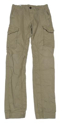 Béžové cargo cuff plátěné kalhoty JACK&JONES