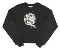 Černošedá crop mikina s disco koulí a kamínky H&M