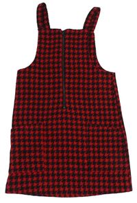 Červeno-černé kostkované vlněné šaty St. Bernard