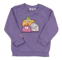 Levandulová mikina s příšerkami Adidas