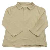 Béžové žebrované polo triko H&M