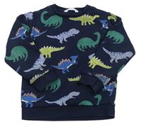 Tmavomodrá mikina s dinosaury M&S