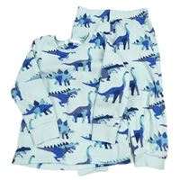 Světlemodré fleecové pyžamo s dinosaury zn. M&S