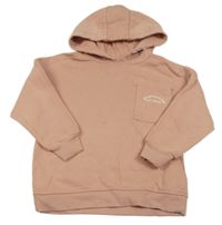 Starorůžová mikina s kapsou s nápisem a kapucí Primark