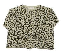 Béžový propínací svetr s leopardím vzorem H&M