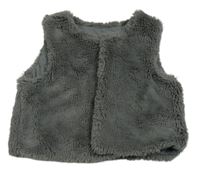 Šedá kožešinová podšitá vesta zn. M&S