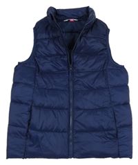 Tmavomodrá šusťáková zateplená vesta