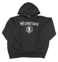 Černá mikina s nápisem a kapucí - Wednesday H&M