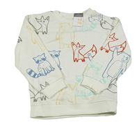 Nové - Smetanová mikina se zvířaty Primark