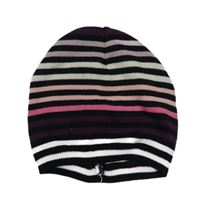 Černo-barevná pruhovaná pletená čepice H&M