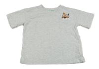 Světlešedé melírované tričko s příšerkou a kapsou F&F