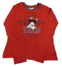 Červené triko s Minnie s překlápěcími flitry Disney