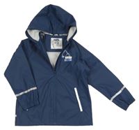 Tmavomodrá nepromokavá bunda s bagrem a kapucí Lupilu