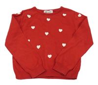 Červený svetr se srdíčky H&M