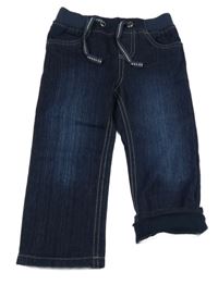 Tmavomodré podšité rifle s úpletovým pasem Lupilu