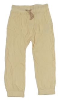 Krémové žebrované tepláky So Cute