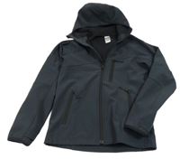 Antracitová softshellová funkční bunda s kapucí Quechua