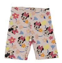 Světlerůžové květované elastické kraťasy s Minnie C&A