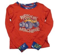 Červené triko s monster truckem