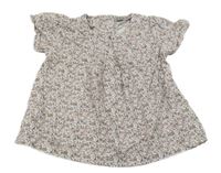 Bílo-fialová květovaná halenka