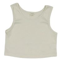 Smetanový crop top Shein
