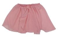 Růžová šifonová sukně s flitry 