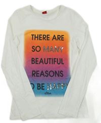 Bílé triko s nápisem s flitry S. Oliver